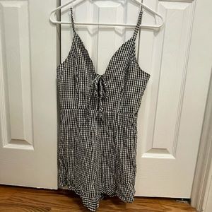 LF black and white gingham romper!!